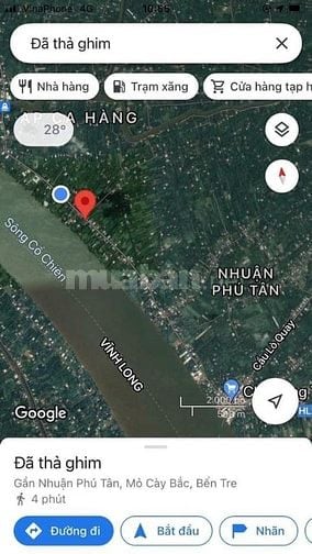 Bán đất mặt tiền sông Cổ Chiên, Xã Nhuận Phú Tân, MCB, 3.6 công, 2.8ty