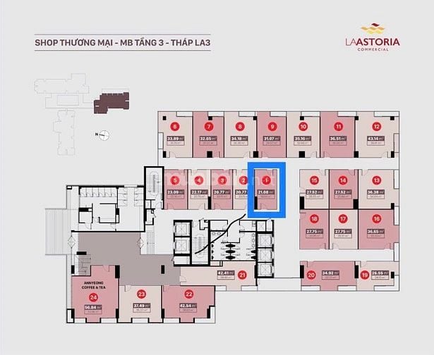 Cho thuê mb Tòa thương mại La Astoria