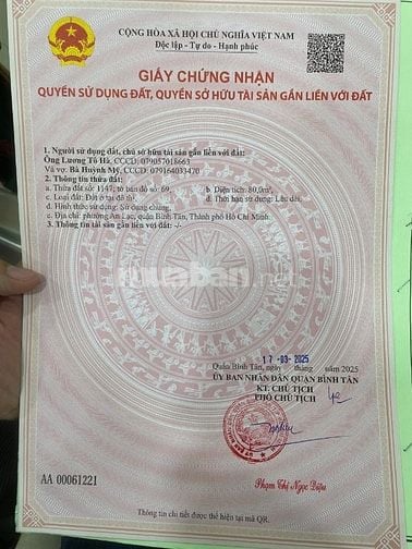 Bán đất mặt tiền Đường Số 3C, Khu Nam Hùng Vương, An Lạc, Bình Tân