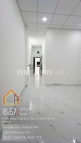 CHO THUÊ NHÀ MẶT TIỀN ĐƯỜNG TÂN THẮNG . DT : 4x30M. 1 LẦU . MỚI ĐẸP . 