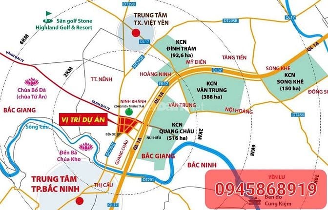 Đất nền dự án đẹp, gần kcn Quang Châu Bắc Giang giá tốt