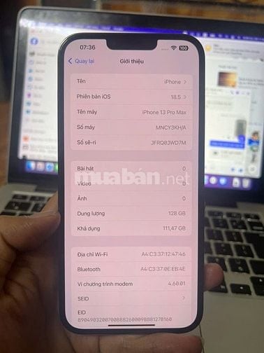 Iphone 13 prm 128gb đã thay pin mới