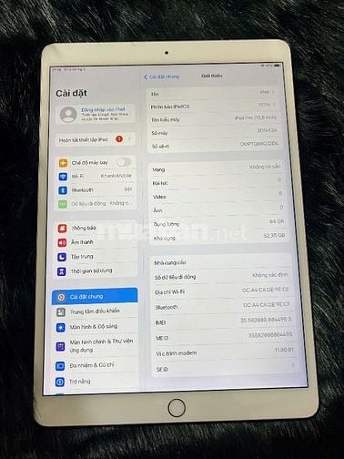 Ipad Pro 2017 64gb bản dùng dc sim