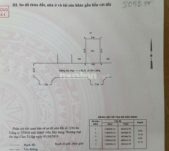 Bán Lô Đất 110m2 3,8 tỷ, 8x13,8m, vuông vức, cách cầu rạch tôm 150m.