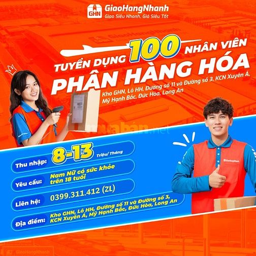 TUYỂN 50 NHÂN VIÊN KHO CHÍNH THỨC THU NHẬP TỪ 10-15TR TẠI KCN XUYÊN Á