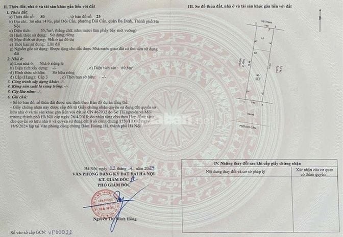 Chính Chủ Bán Nhà 147 Đội Cấn 56m2 5 Tầng Giá 22.5 Tỷ TL