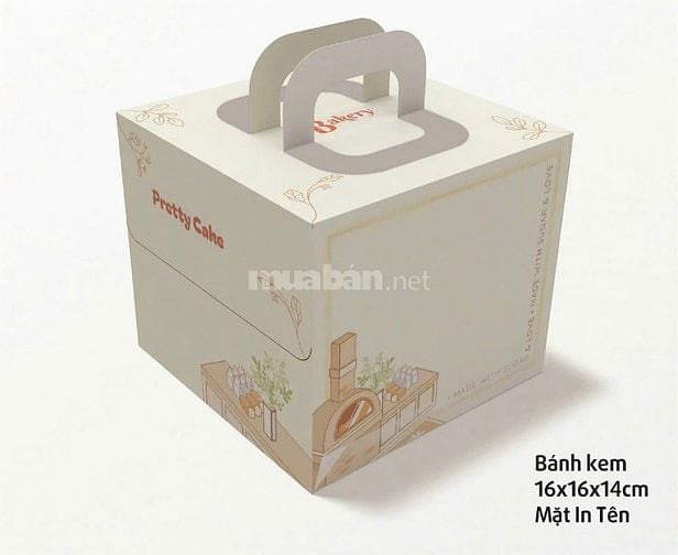 Hộp đựng bánh kem sỉ tại kho chỉ 4k , in và thiết kế theo yêu cầu