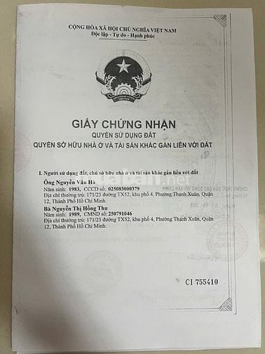 Nha đẹp giá rẻ quận 12 dọn vào ở ngay