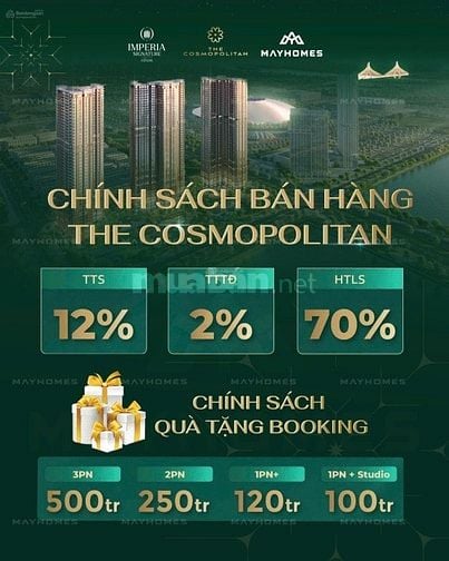 The Cosmopolitan tòa M1 Vin cổ loa, tặng tới 500tr, chiết khấu 12% TTS