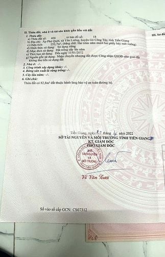 ĐẤT MẶT TIỀN XÃ YÊN LUÔNG GÒ CÔNG TÂY 252,7M2  SỔ SẴN CÔNG CHỨNG LIỀN