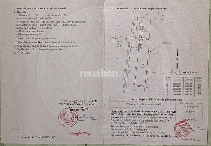 Bán nhà đường số 1, P15, Gò Vấp, 5x22m, đúc 1 tấm BTCT