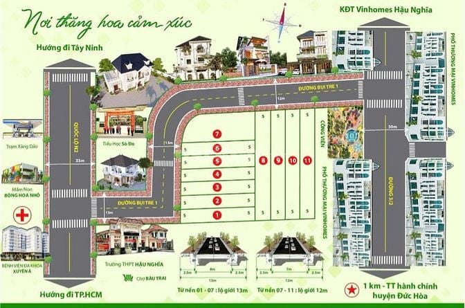 Bán DN liền kề Vinhomes ,163m2,SHR tại TT Hậu Nghĩa,Đức Hòa ,Long An