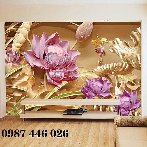 Tranh gạch men 3d ốp tường đẹp phòng khách