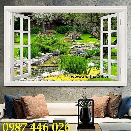 Tranh gạch men 3d ốp tường đẹp phòng khách