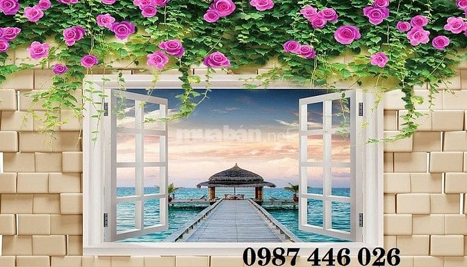 Tranh gạch men 3d ốp tường đẹp phòng khách