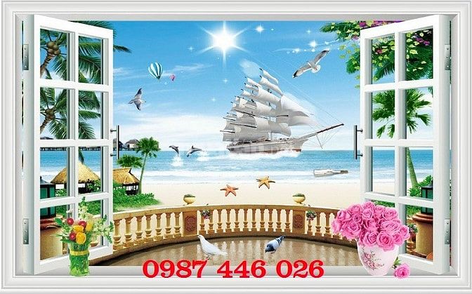 Tranh gạch men 3d ốp tường đẹp phòng khách