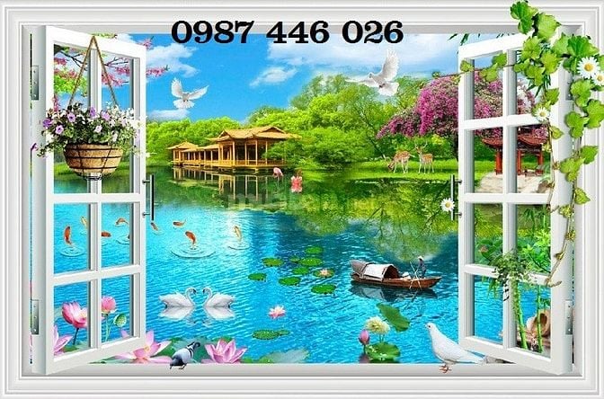 Tranh gạch men 3d ốp tường đẹp phòng khách