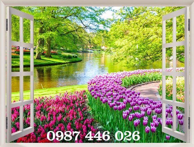 Tranh gạch men 3d ốp tường đẹp phòng khách