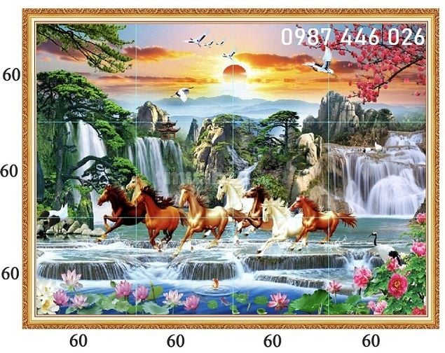 Tranh gạch men 3d ốp tường đẹp phòng khách