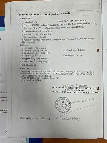 Bán nhà đẹp 870/24/7 Lạc Long Quân, P.8, Q.Tân Bình