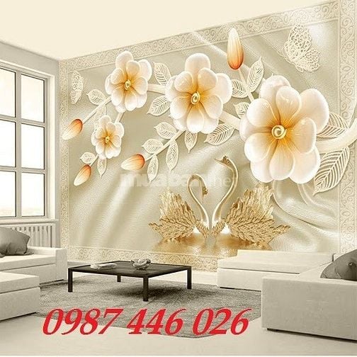 Tranh gạch men 3d ốp tường đẹp phòng khách