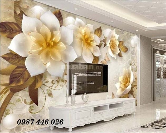 Tranh gạch men 3d ốp tường đẹp phòng khách