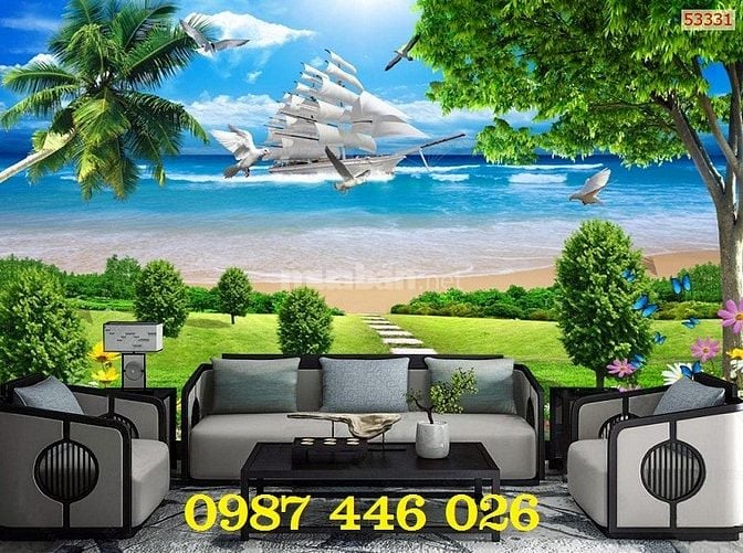 Tranh gạch men 3d ốp tường đẹp phòng khách