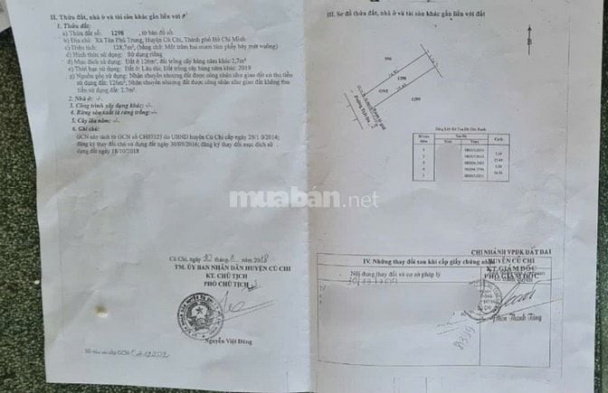 Cô lớn tuổi bán căn nhà 128m2 ở Tân Phú Trung - Củ Chi giá 790 triệu