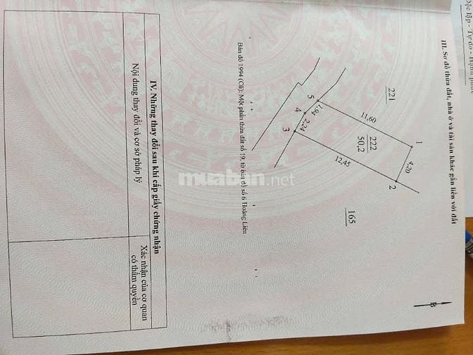  Bán đất Hoàng Liên, Bắc Từ Liêm, 50,2 m2, mặt tiền 4.2m, giá 5.25 tỷ 