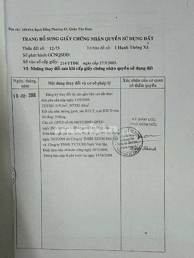 Bán biệt thự khu sân bay 187/37 Bạch Đằng, P.2, Tân Bình