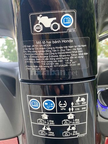 Cần bán SH Mode 125 ABS 2024 mới keng chạy 1000km biển Hà Nội