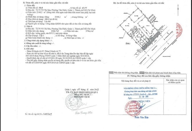 Bán  đất mặt tiền Võ Thị Sáu Quận 1 TPHCM giá 1.600 tỷ