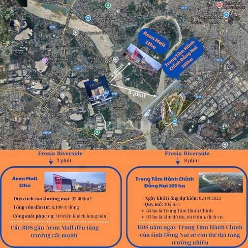 Căn hộ Chung cư Fresia Riverside view sông Đồng Nai, ngay Aeon Mall