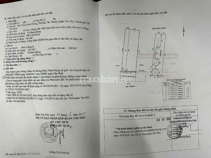 Bán 3 lô đất 46/3 Phan Đình Phùng, Tân Thành, Tân Phú, giá tốt