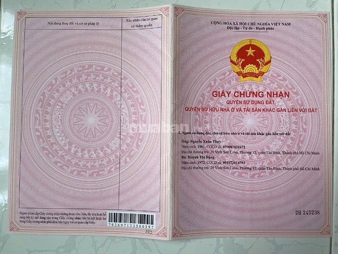 Bán lô đất 29C Hà Bá Tường, P.12, Tân Bình, được xây dựng 5 tầng