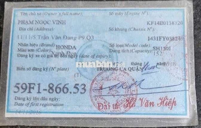 Cần bán xe SH