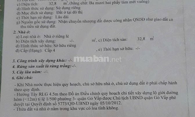 Cơ hội sở hữu Nhà cấp 4 Giá tốt, gần sân bay – sổ riêng  Gò Vấp
