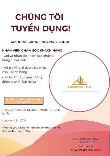 Tuyển nhân viên Chăm Sóc Khách Hàng (không KPI)