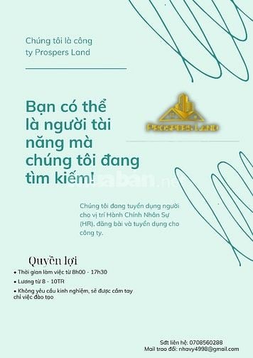 Tuyển nhân viên Chăm Sóc Khách Hàng (không KPI)