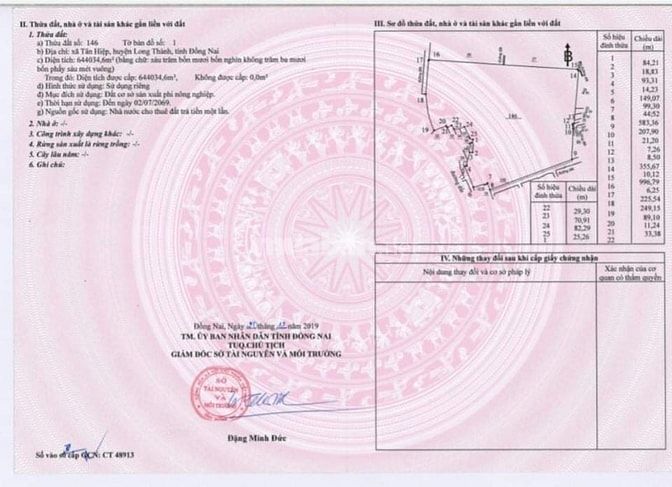Bán đất SKC xã Tân Hiệp huyện Long Thành Đồng Nai giá 1400 tỷ