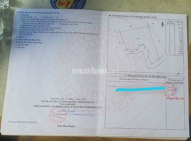 Bán đất phân lô xã Tân Hiệp Long Thành giá 414 tỷ