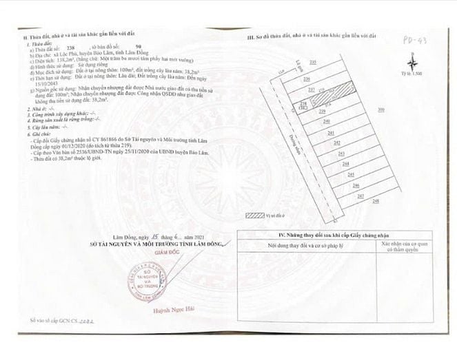 Bán đất tại Lộc Phú, Bảo Lâm, Lâm Đồng 