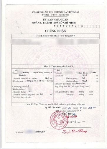 CC 52 P5 Q8 ,  2PN 62m2 , sd thang máy, shr ngay TTHC Q8, hỗ trợ NH