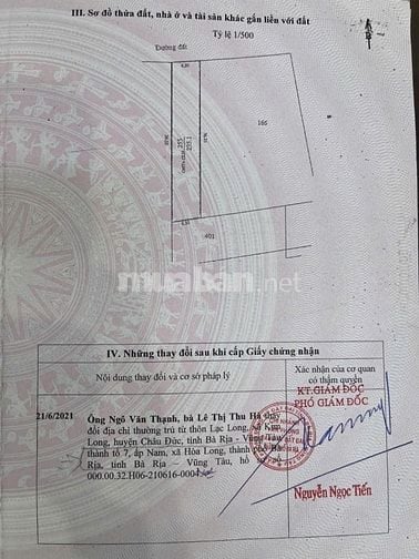 Bán Đất gần UBND Xã Hòa Long (sau này là P. Tam Long chỉ 2 phút xe máy