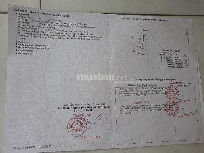 Chính chủ cần bán nhà riêng ngay trung tâm Long Điền