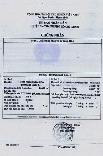 🌷 🌷 🌷 BÁN NHÀ MẶT TIỀN : 188 CÁCH MẠNG THÁNG 8 - P. 10 - Q. 3 - HCM