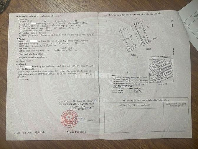 Bán nhà hẻm 3m Hòa Hưng, P.12, Q.10 giá 5.7 tỷ - 43.9m2