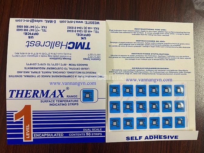 GIẤY ĐO NHIỆT ĐỘ THERMAX,  temperature indicator label