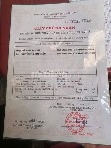 Bán nhà cũ hẻm 86/35 Phan Tây Hồ, hẻm 4m thông, Phú Nhuận