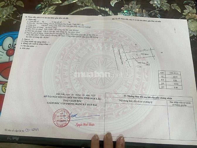 Cần bán lô đất mặt tiền đường nhựa xã Hòa Thắng, Tp. Buôn Ma Thuột.